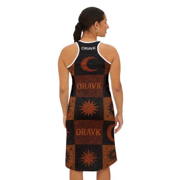 boho starry racerback dress, summer vacation dress, festival outfit, casual everyday wear, unique handmade apparel