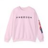 freedom crewneck sweatshirt, unisex sweatshirt, comfortable casual wear, fourth of july apparel, american flag design