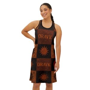 boho starry racerback dress, summer vacation dress, festival outfit, casual everyday wear, unique handmade apparel