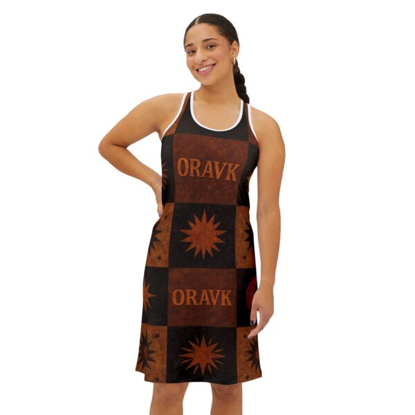 boho starry racerback dress, summer vacation dress, festival outfit, casual everyday wear, unique handmade apparel