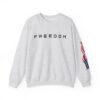 freedom crewneck sweatshirt, unisex sweatshirt, comfortable casual wear, fourth of july apparel, american flag design