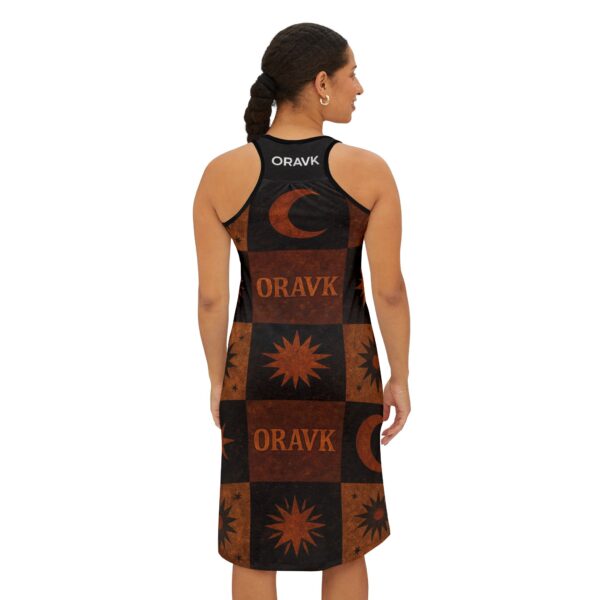 boho starry racerback dress, summer vacation dress, festival outfit, casual everyday wear, unique handmade apparel