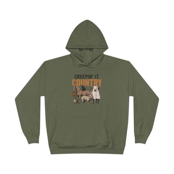 creepin' it country hoodie unisex eco friendly sweatshirt, perfect for fall festivals, animal lovers, country living, cozy outfits
