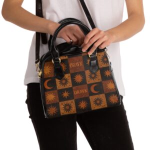stylish festival shoulder handbag, boho chic bag, sun and moon design purse, everyday tote, gift for her