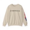 freedom crewneck sweatshirt, unisex sweatshirt, comfortable casual wear, fourth of july apparel, american flag design