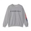 freedom crewneck sweatshirt, unisex sweatshirt, comfortable casual wear, fourth of july apparel, american flag design