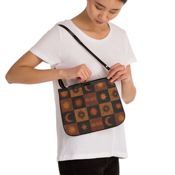 celestial small shoulder bag astrology inspired crossbody satchel for everyday use, gifts for astrology lovers, boho chic handbag