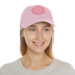 stylish dad hat with leather patch | fitness team cap, casual wear, gift for dad, outdoor hat, summer accessory
