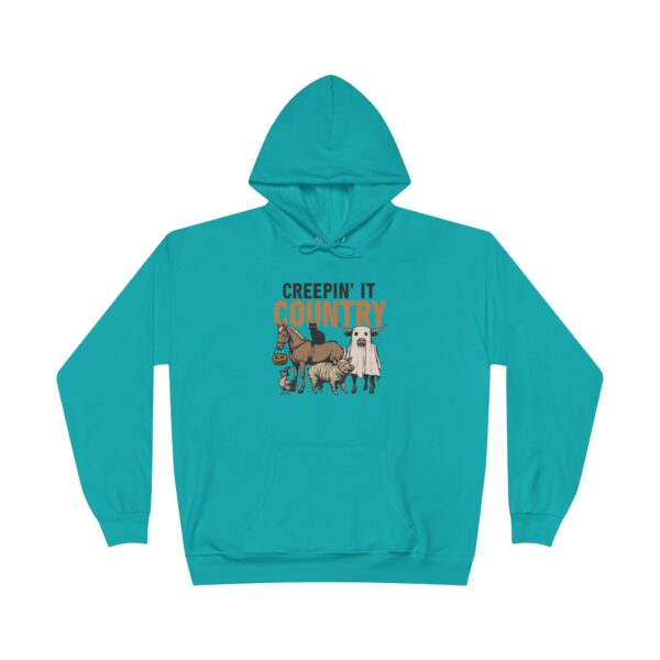 creepin' it country hoodie unisex eco friendly sweatshirt, perfect for fall festivals, animal lovers, country living, cozy outfits