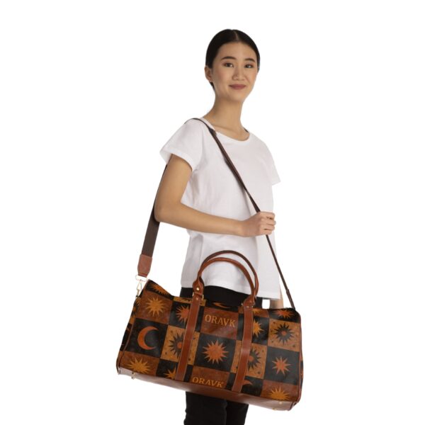 stylish waterproof travel bag, versatile weekender bag, travel accessory, perfect for holidays and adventures, carry on luggage