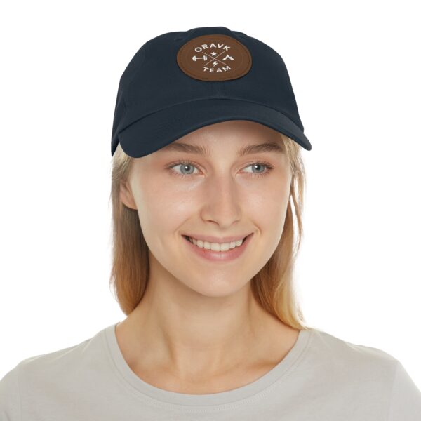 stylish dad hat with leather patch | fitness team cap, casual wear, gift for dad, outdoor hat, summer accessory