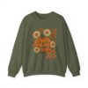 fall pumpkin sweatshirt, cozy autumn crew sweat, halloween apparel, cute sweatshirt gift, floral sweatshirt