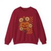 fall pumpkin sweatshirt, cozy autumn crew sweat, halloween apparel, cute sweatshirt gift, floral sweatshirt