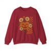 fall pumpkin sweatshirt, cozy autumn crew sweat, halloween apparel, cute sweatshirt gift, floral sweatshirt