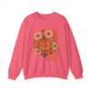 fall pumpkin sweatshirt, cozy autumn crew sweat, halloween apparel, cute sweatshirt gift, floral sweatshirt