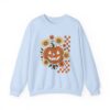 fall pumpkin sweatshirt, cozy autumn crew sweat, halloween apparel, cute sweatshirt gift, floral sweatshirt